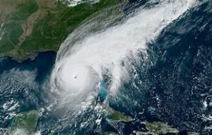 a satellite image of a hurricane